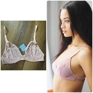 Free People Triangle Lace Bra in Misty Lavender